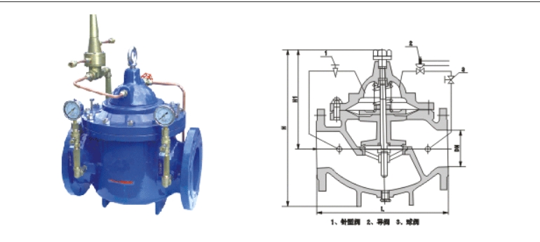太阳成集团tyc122cc入口800X压差旁通平衡阀结构图