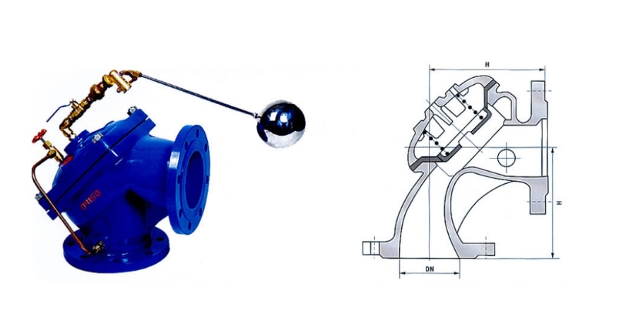 太阳成集团tyc122cc入口角型定水位阀100A结构图