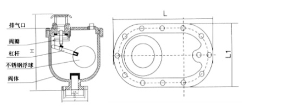 太阳成集团tyc122cc入口CARV复合式排气阀结构图